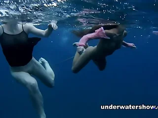 Nastya and Masha are swimming undecorated in the sea